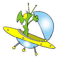 Alien in flying saucer